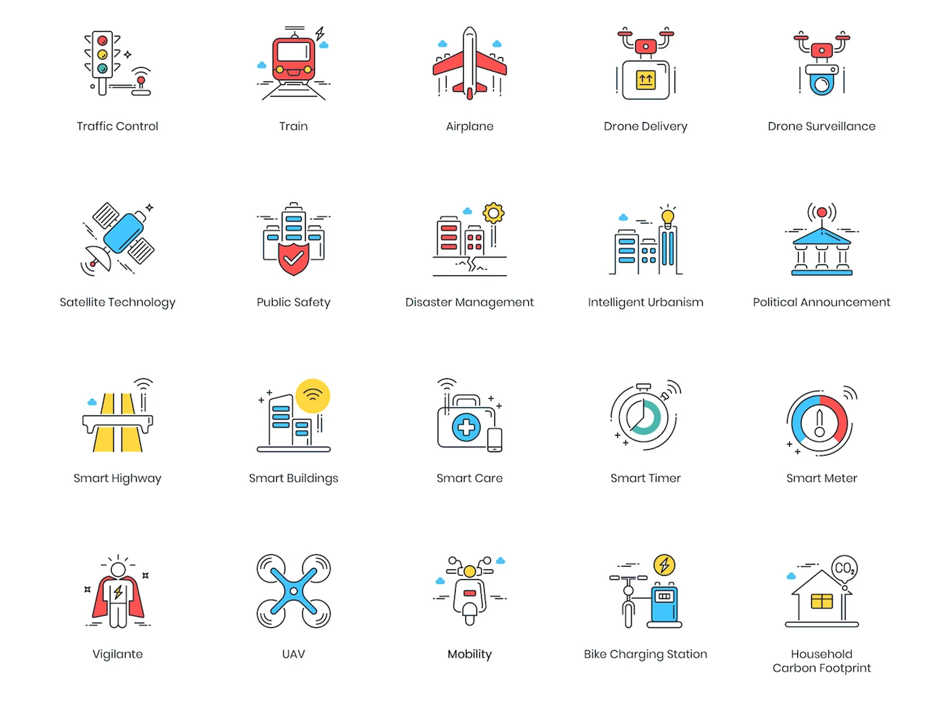 88 Smart Technology Icons | ColorPop Series 4