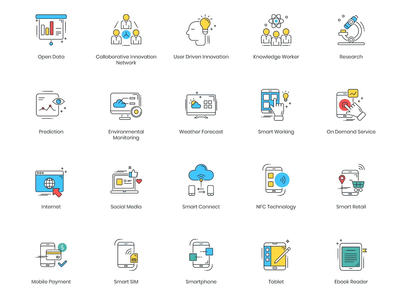 88 Smart Technology Icons | ColorPop Series 5