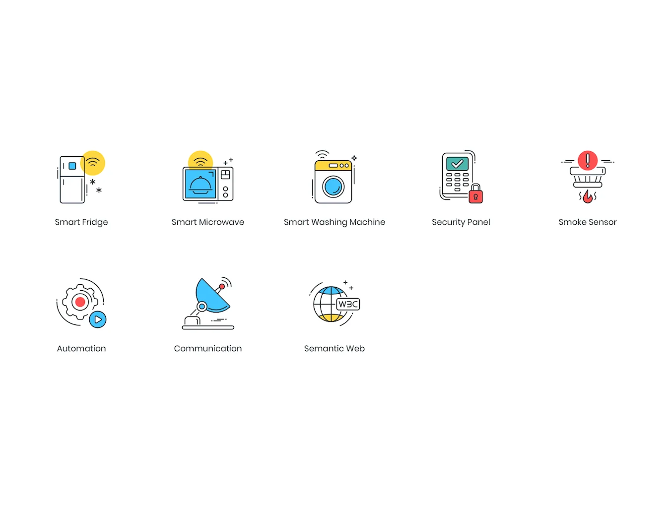 88 Smart Technology Icons | ColorPop Series 7