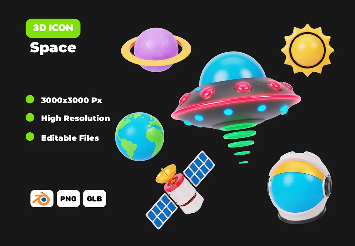 Space 3D Icon Pack