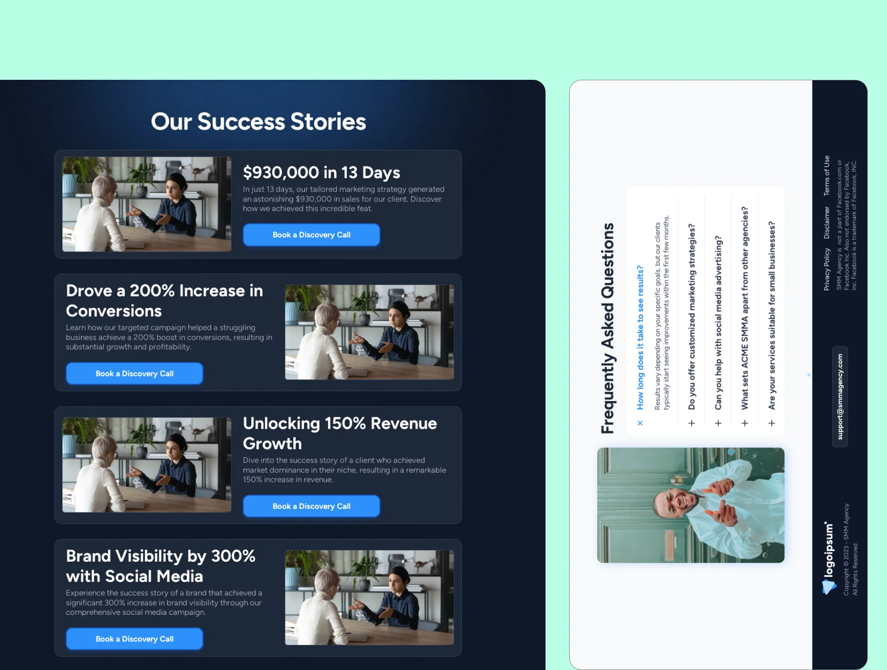 SMMAgency - Framer template for SMM Agency landing page 6