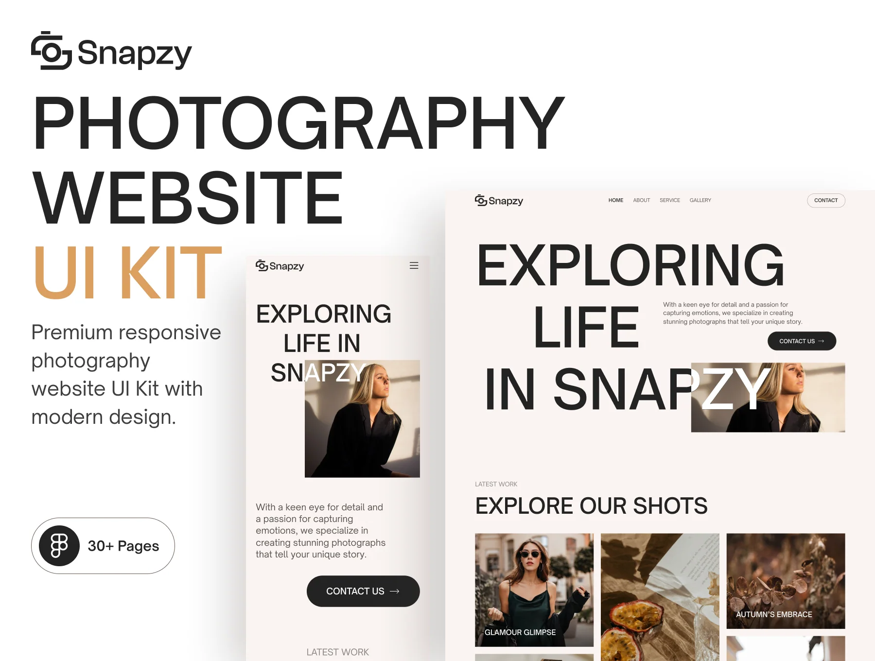 Snapzy - Photography Website UI Kit