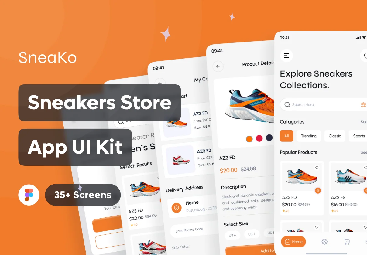 Sneako - Sneakers Store Mobile App UI Kit