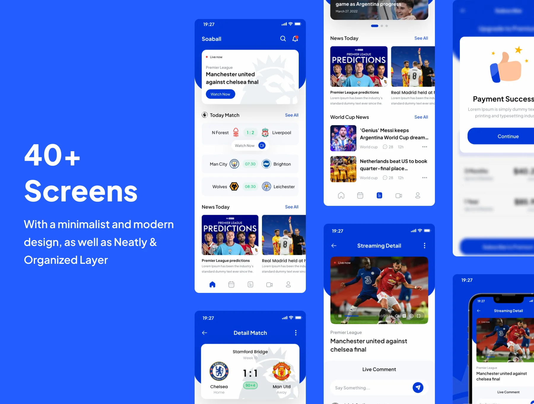 Soaball - Live Score & Streaming Football Apps UI Kits 2