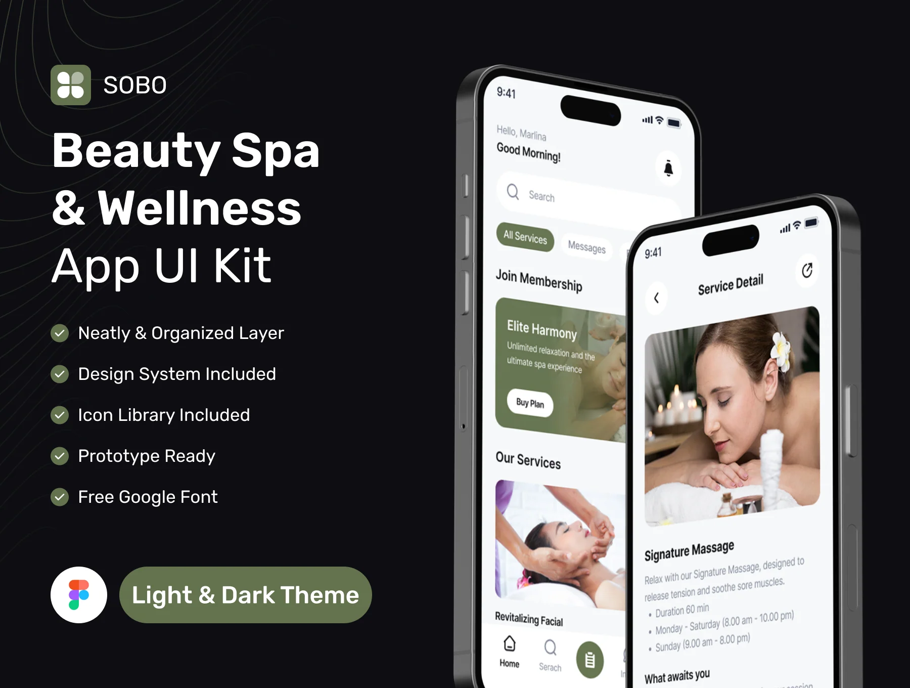 Sobo - Beauty Spa & Wellness App UI Kit