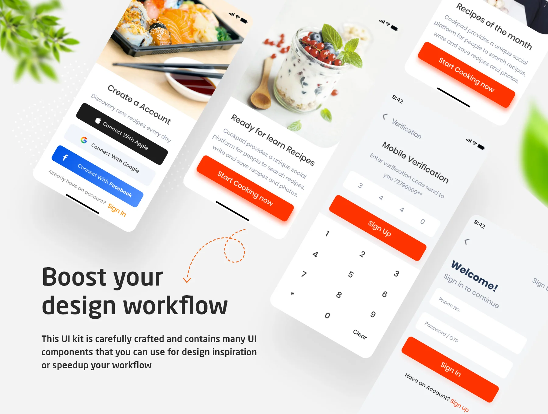 Social application for food lovers UI kit 5
