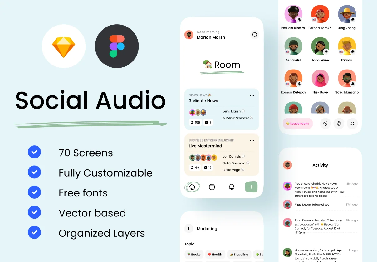 Social Audio App UI Kit