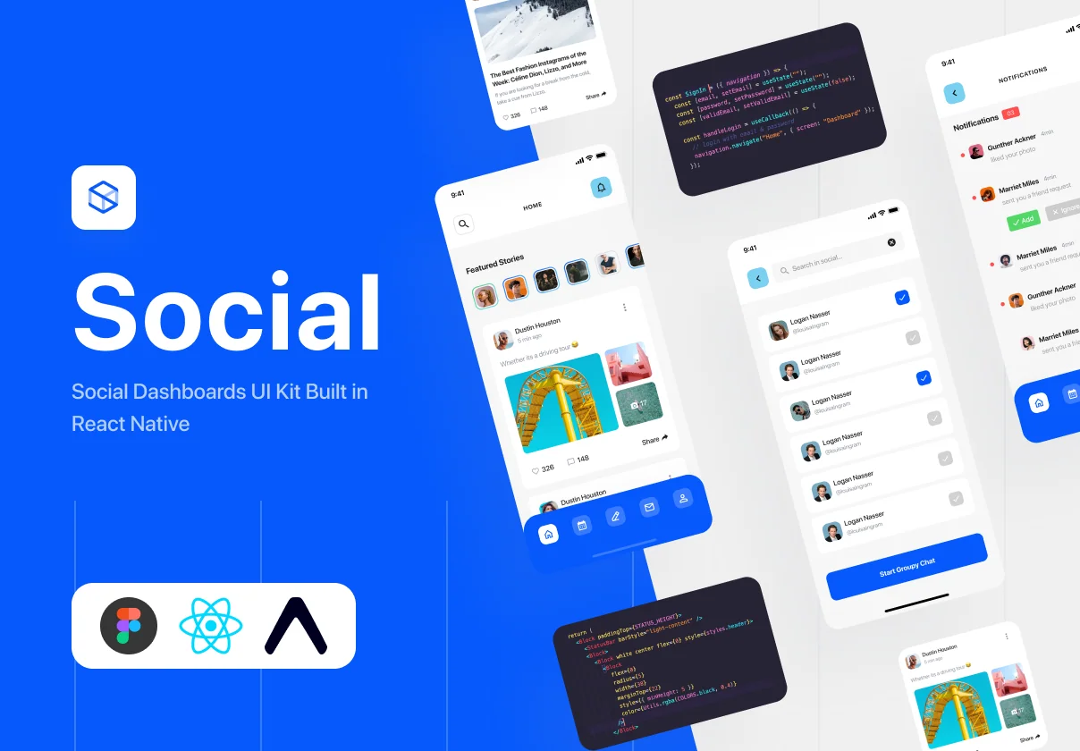 Social Dashboards - React Native Kit