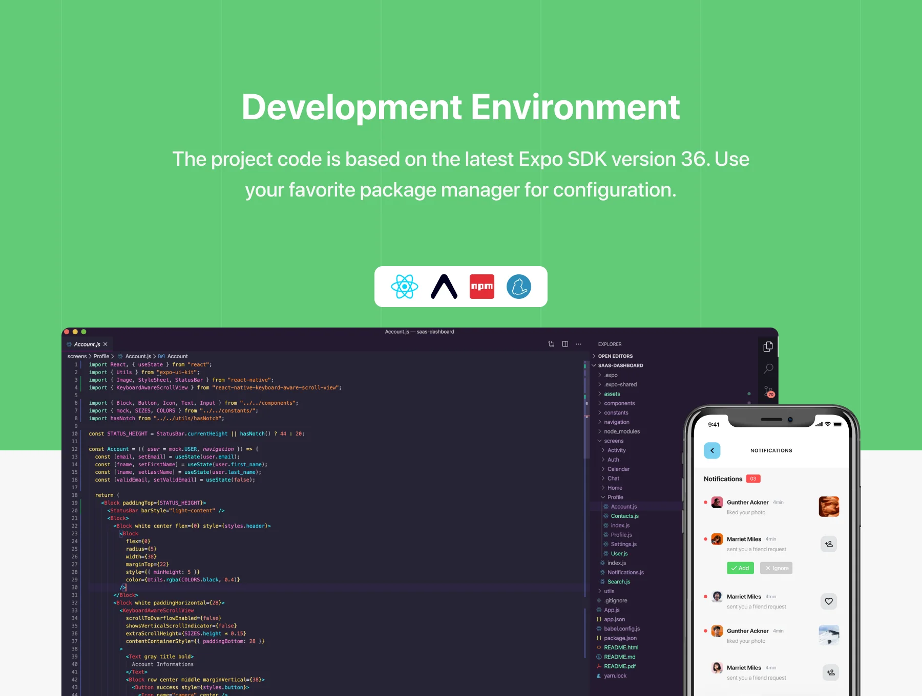 Social Dashboards - React Native Kit 4