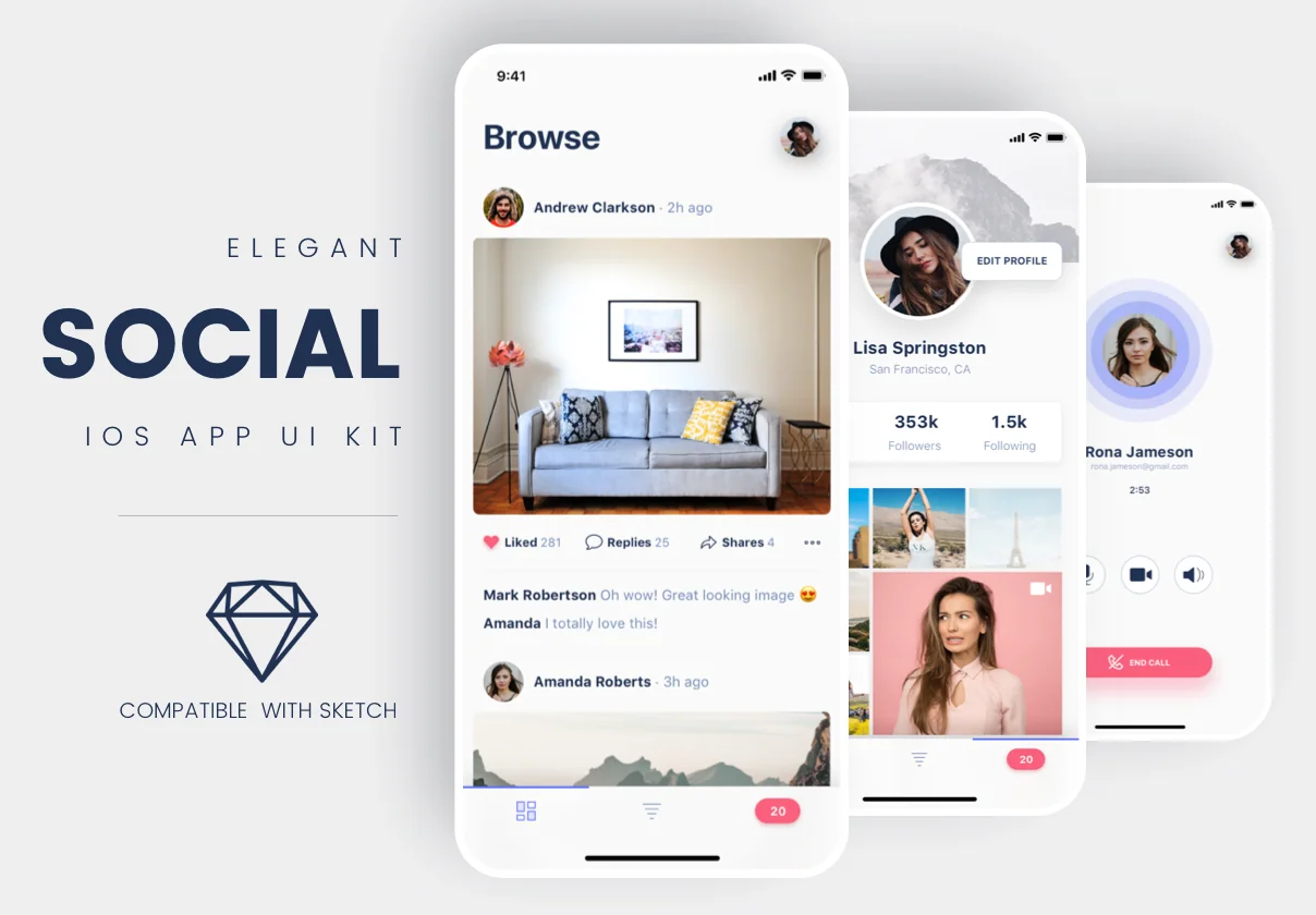 Social iOS App UI Kit