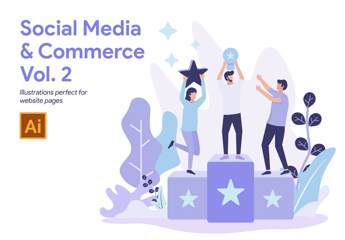 Social Media and Commerce Illustration Vol. 2