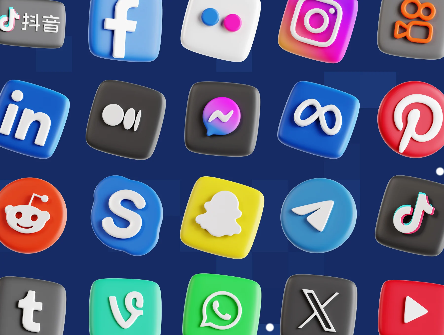 Social Media App 3D Icon Set 5