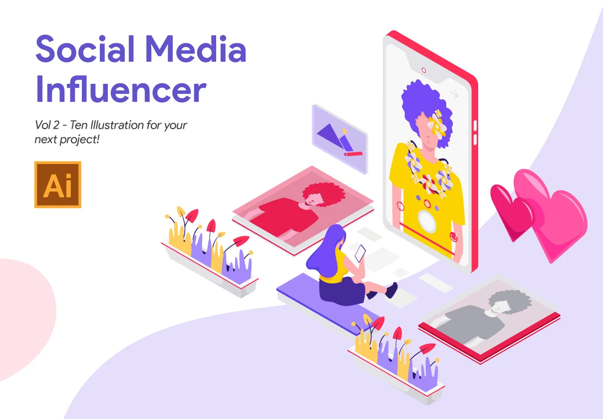 Social Media Influencer Illustration Vol 2