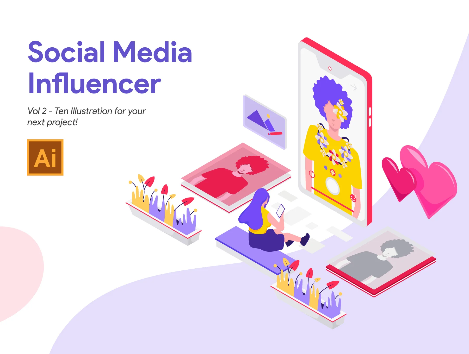 Social Media Influencer Illustration Vol 2