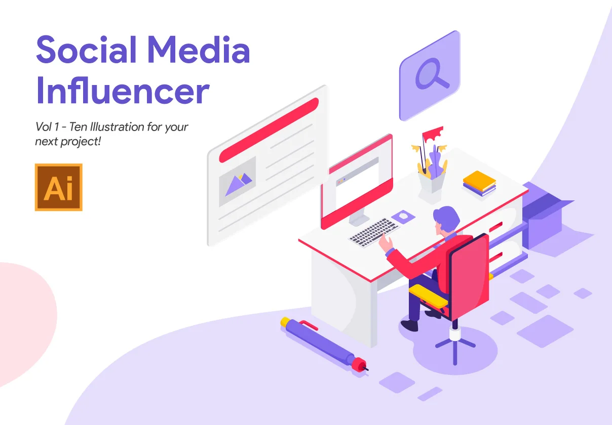 Social Media Influencer Illustration Vol 1
