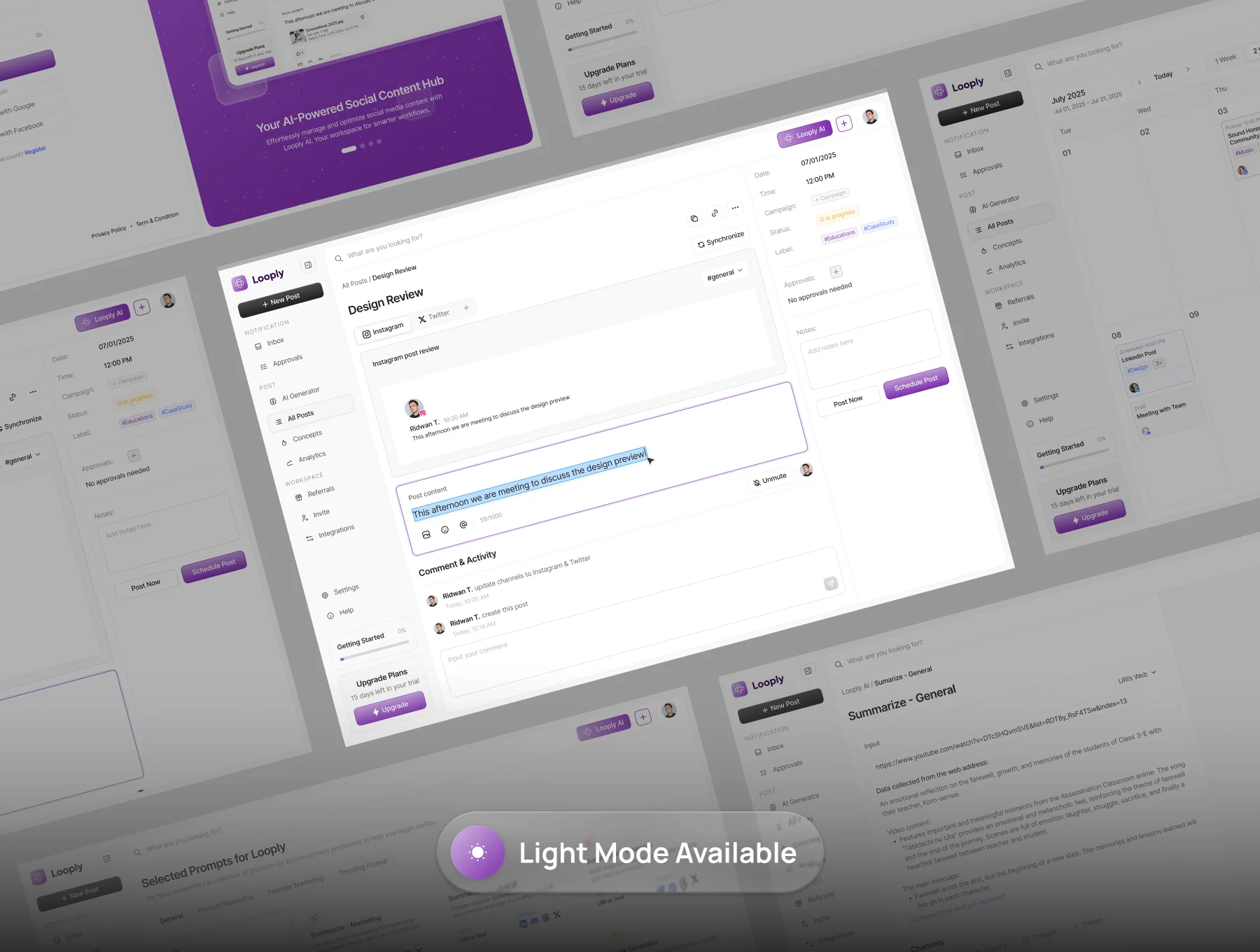 Social Media Management Dashboard UI Kit - Looply 5