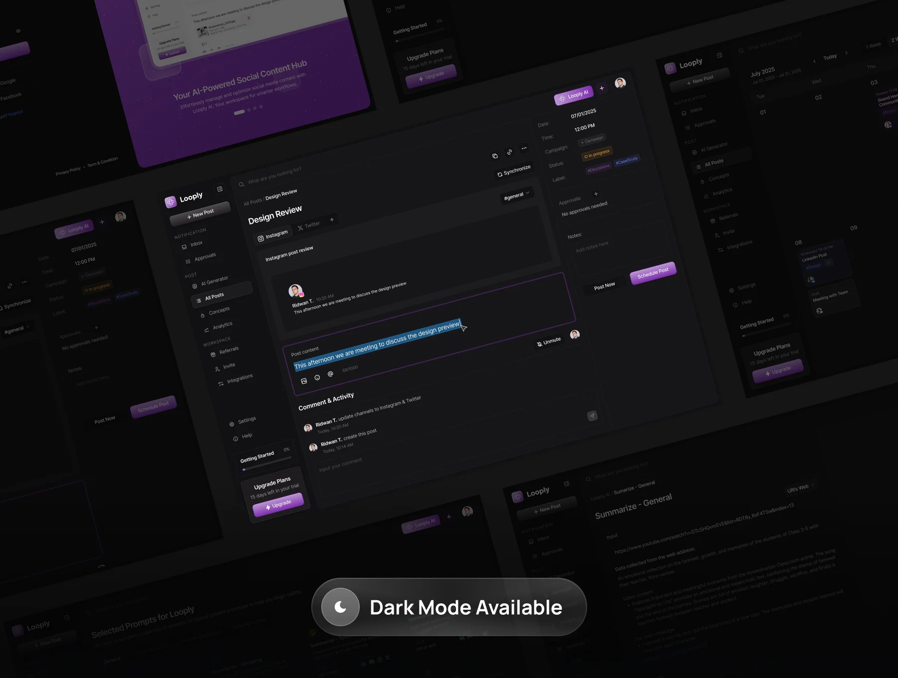 Social Media Management Dashboard UI Kit - Looply 6