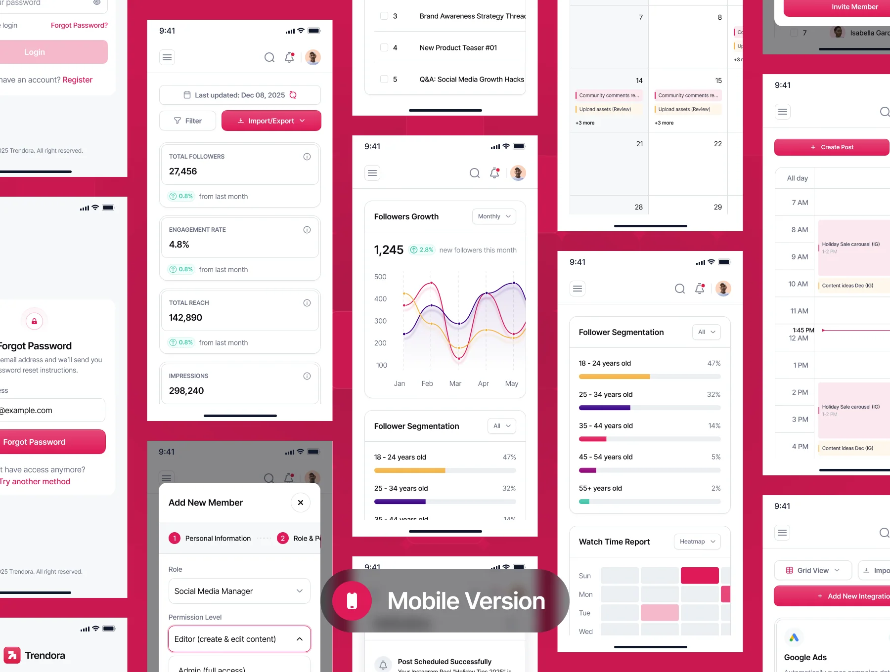 Trendora – Social Media Management Dashboard UI Kit 6