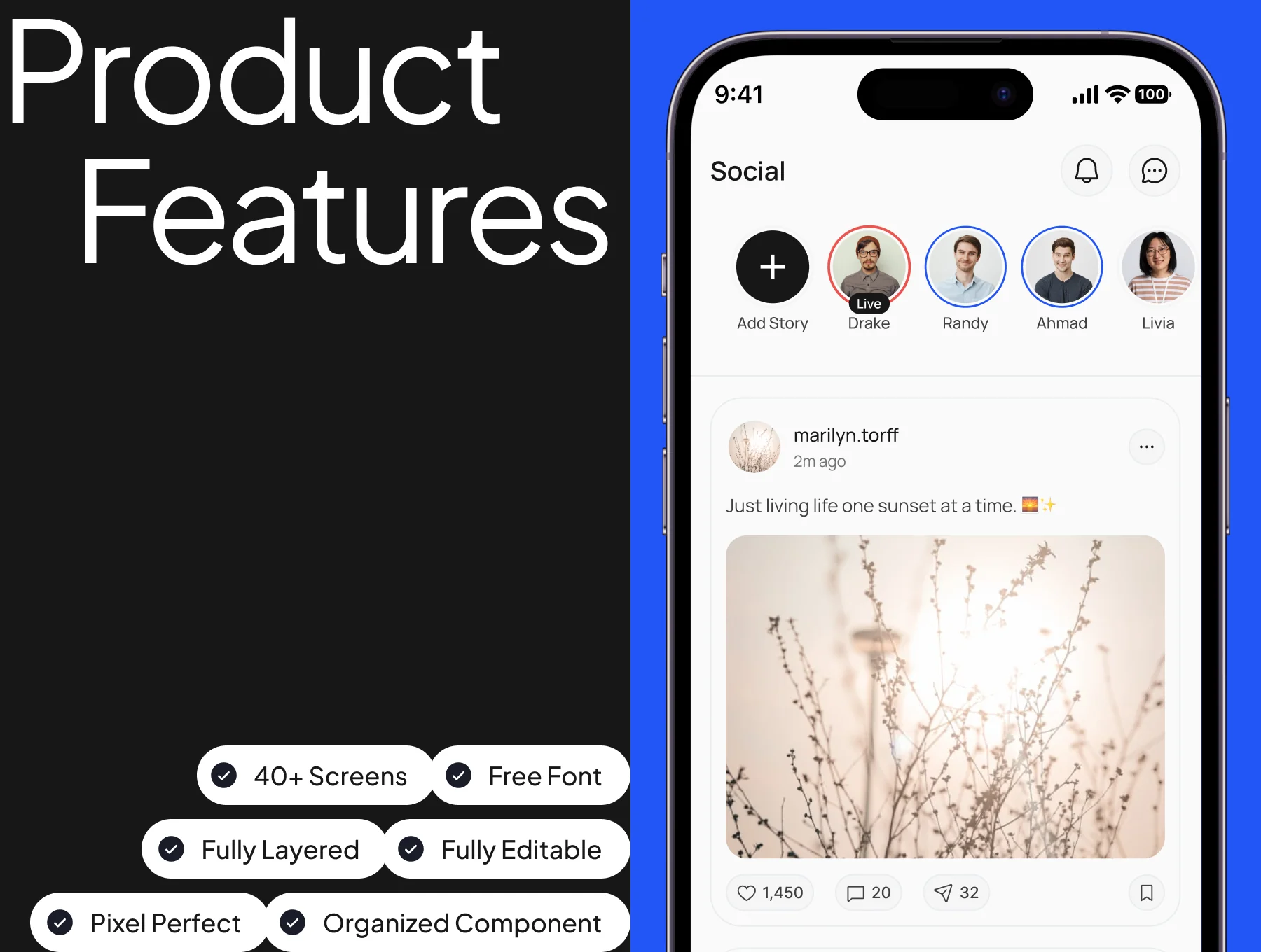 Social Media Mobile App UI Kit