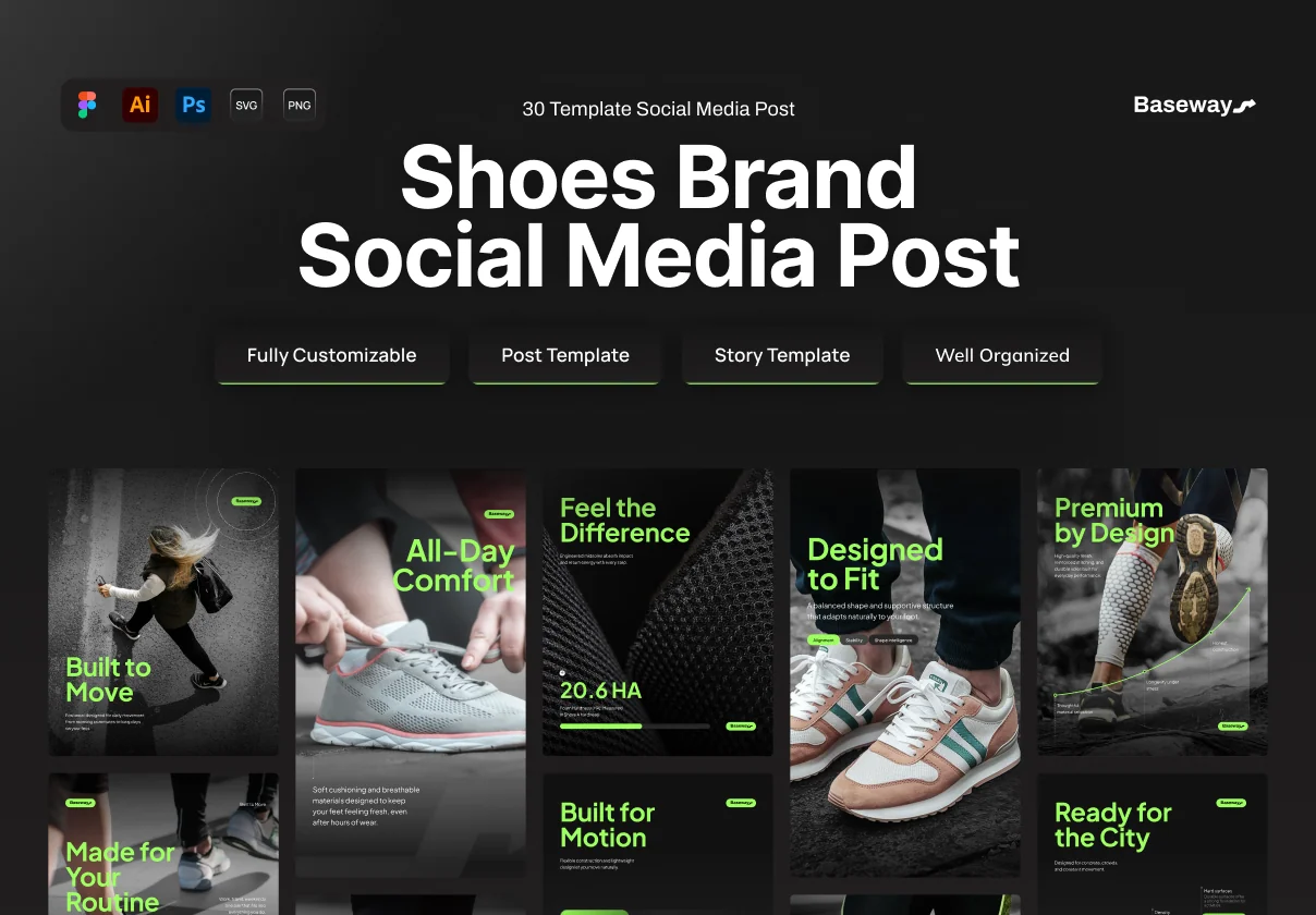 Social Media Post Shoes Branding - Baseway