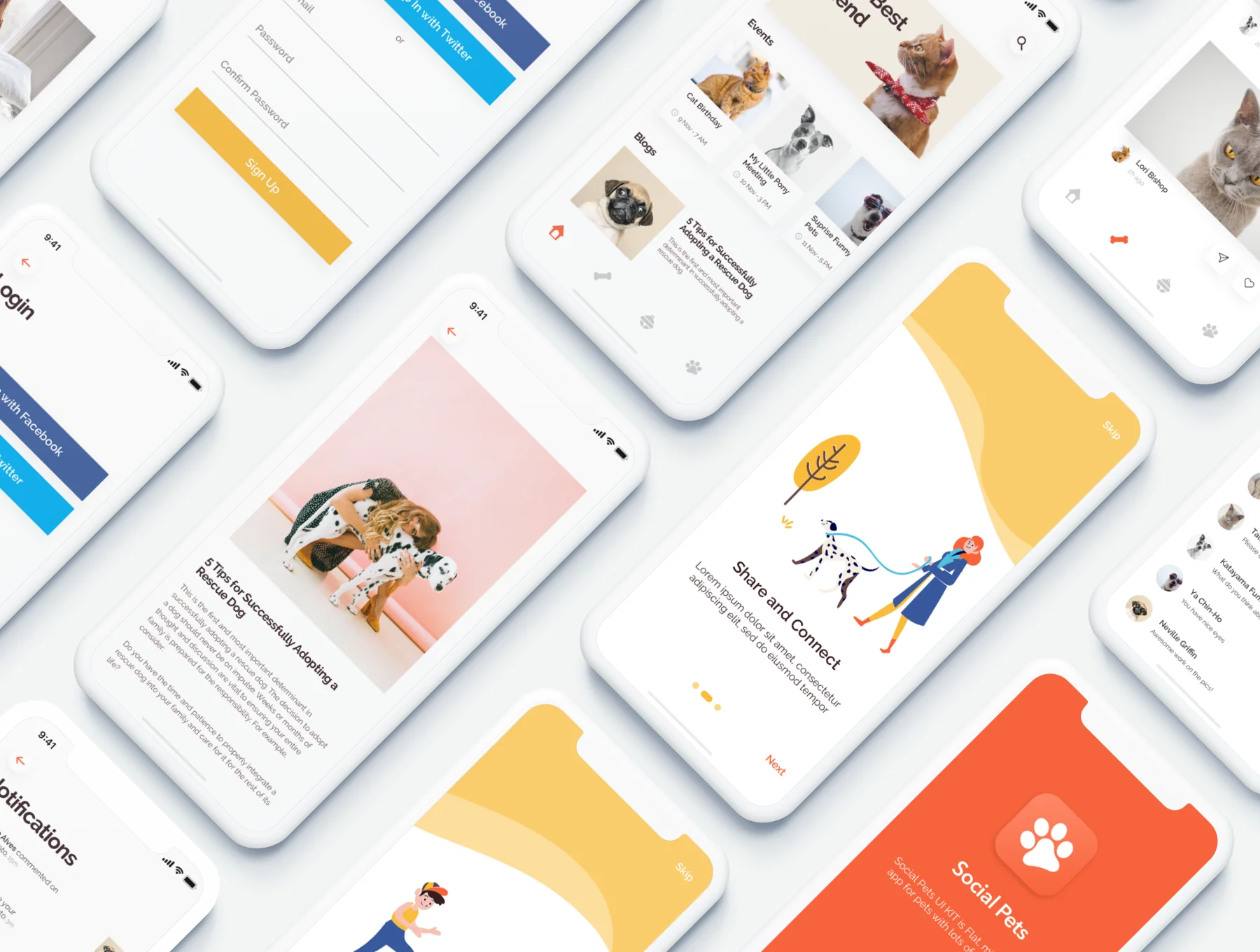 Social Pets App UI Kits 7