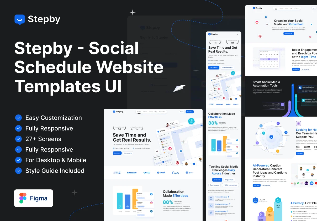 Social Schedule Website Template