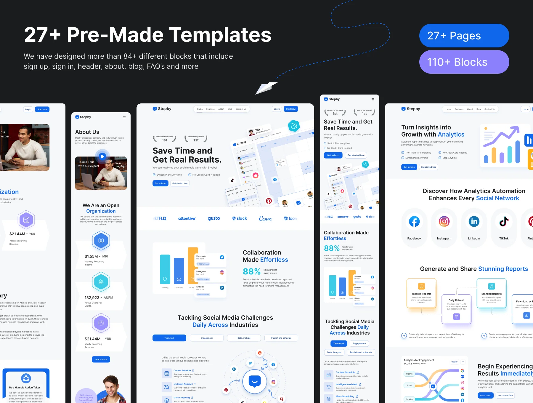 Social Schedule Website Template 8