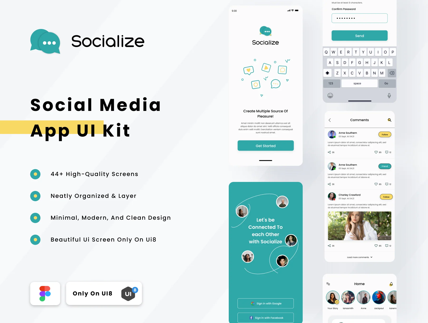 Socialize - Social Media Mobile App Ui Kit
