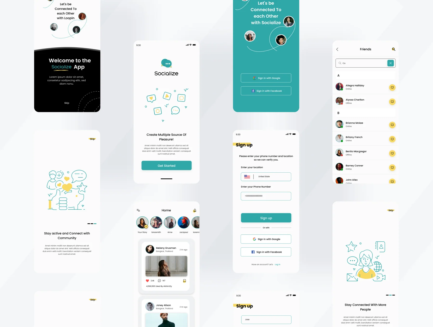Socialize - Social Media Mobile App Ui Kit 2