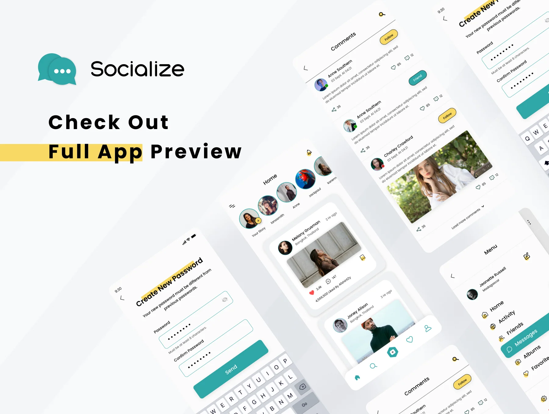 Socialize - Social Media Mobile App Ui Kit 3