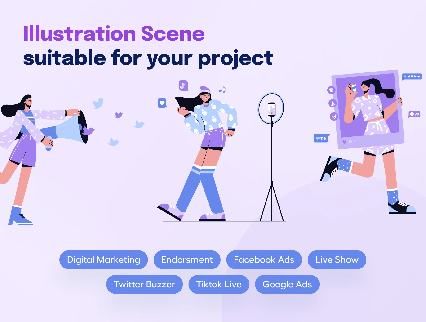 Socially - Social Media Marketing Illustration Set 4