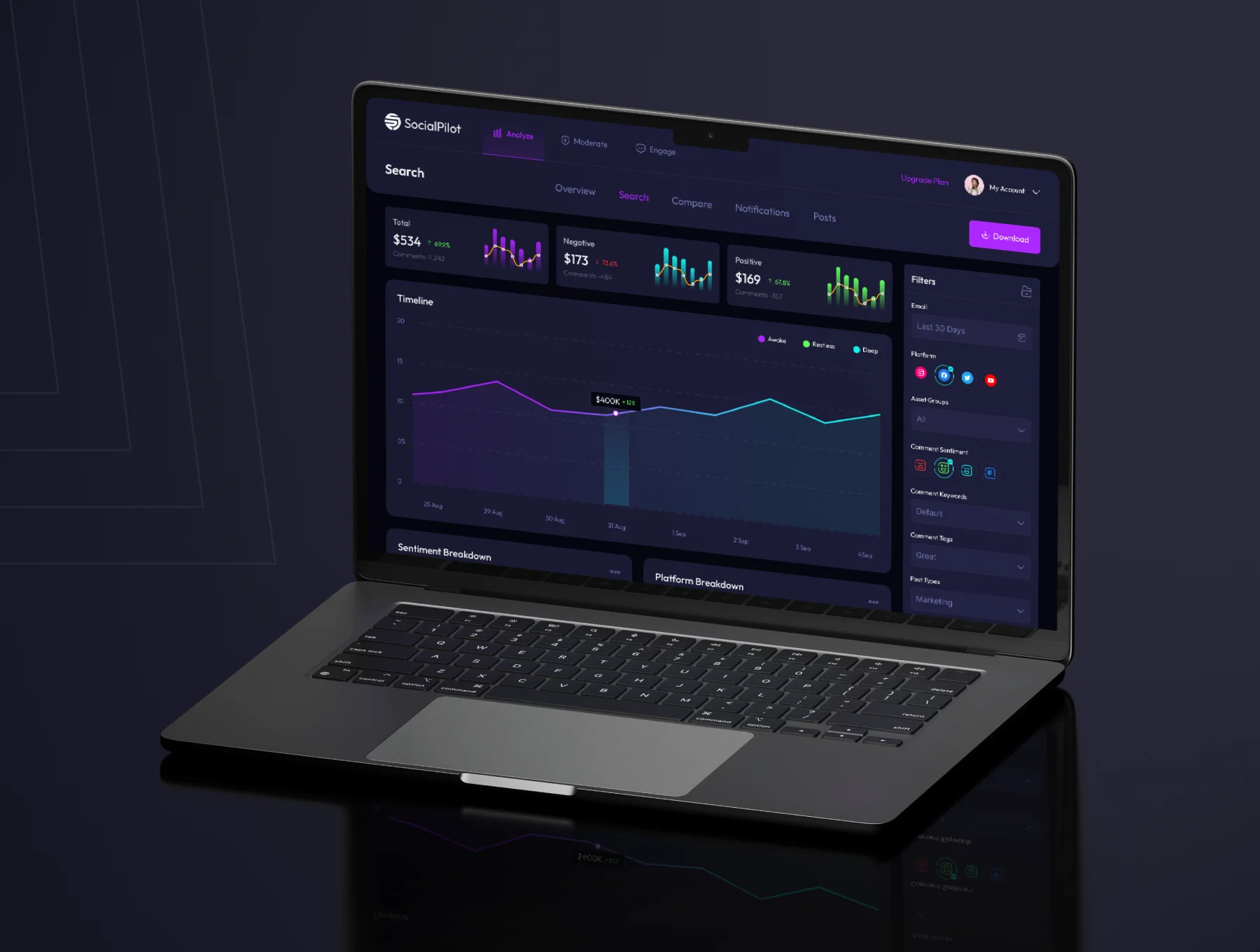 SocialPilot - AI Social Media Management Dashboard UI Kit 6