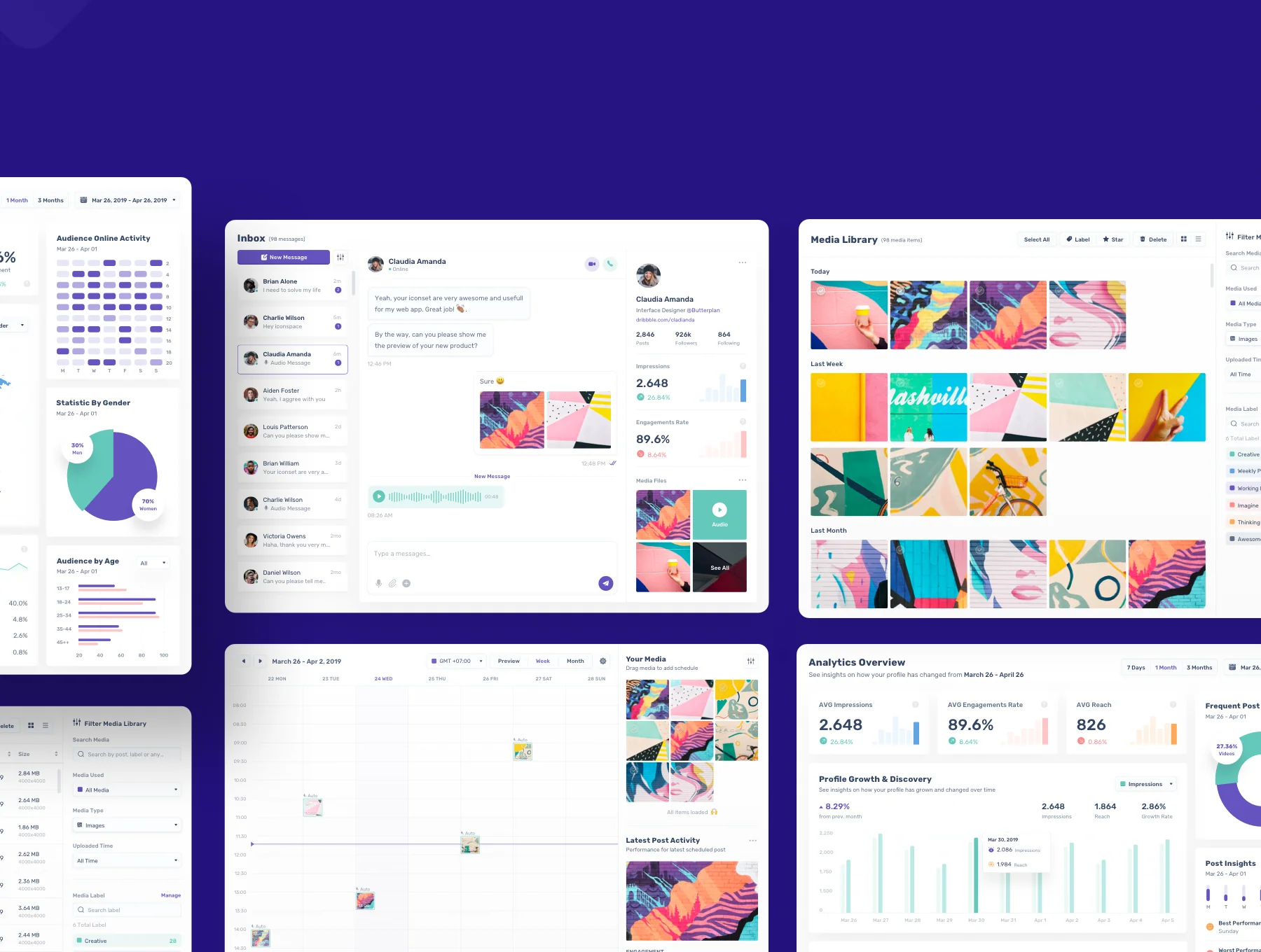 SociaPlan : Dashboard UI Kit 8