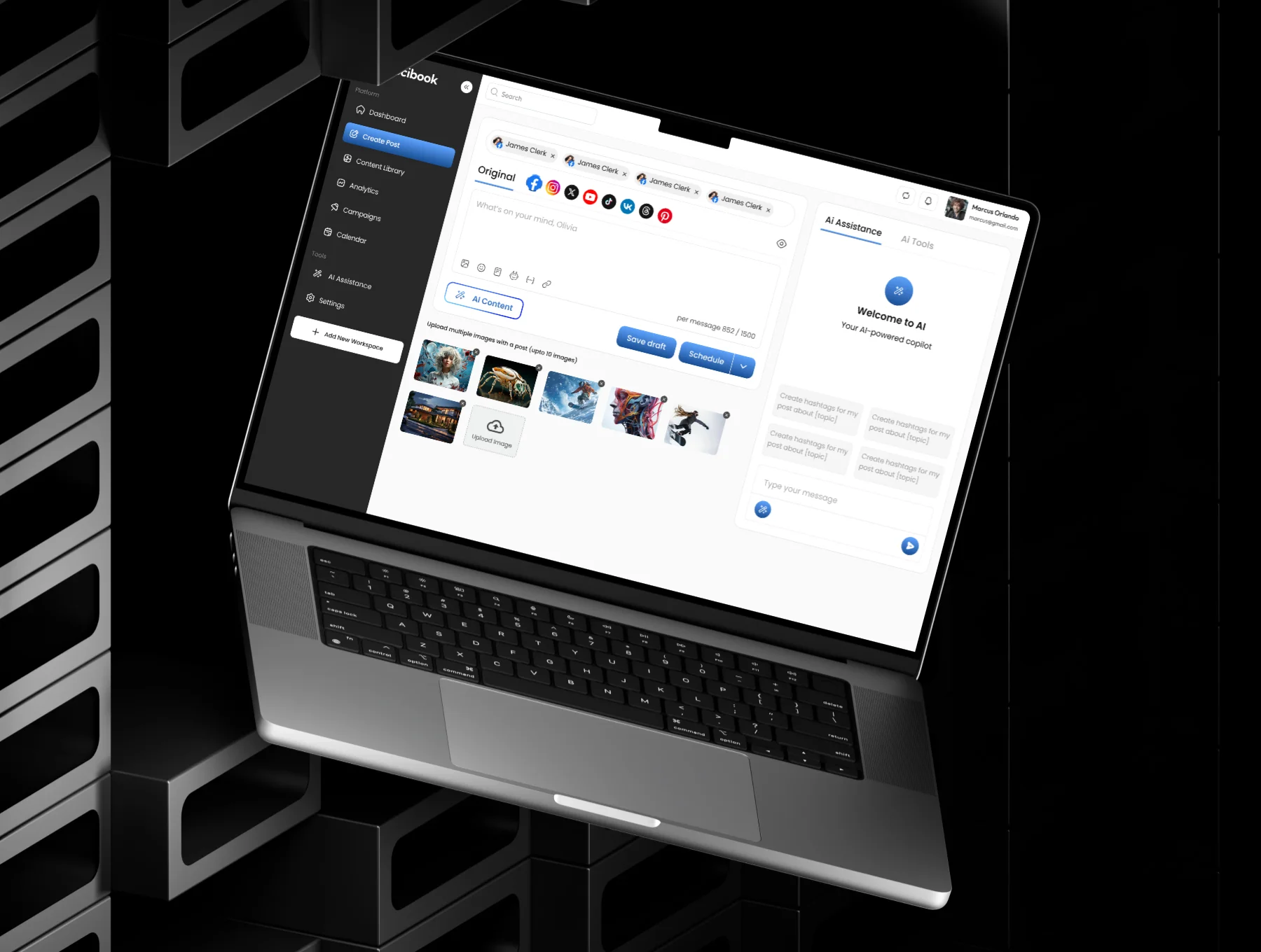 Socibook - Muti Social Media Management Dashboard UI Kit 3