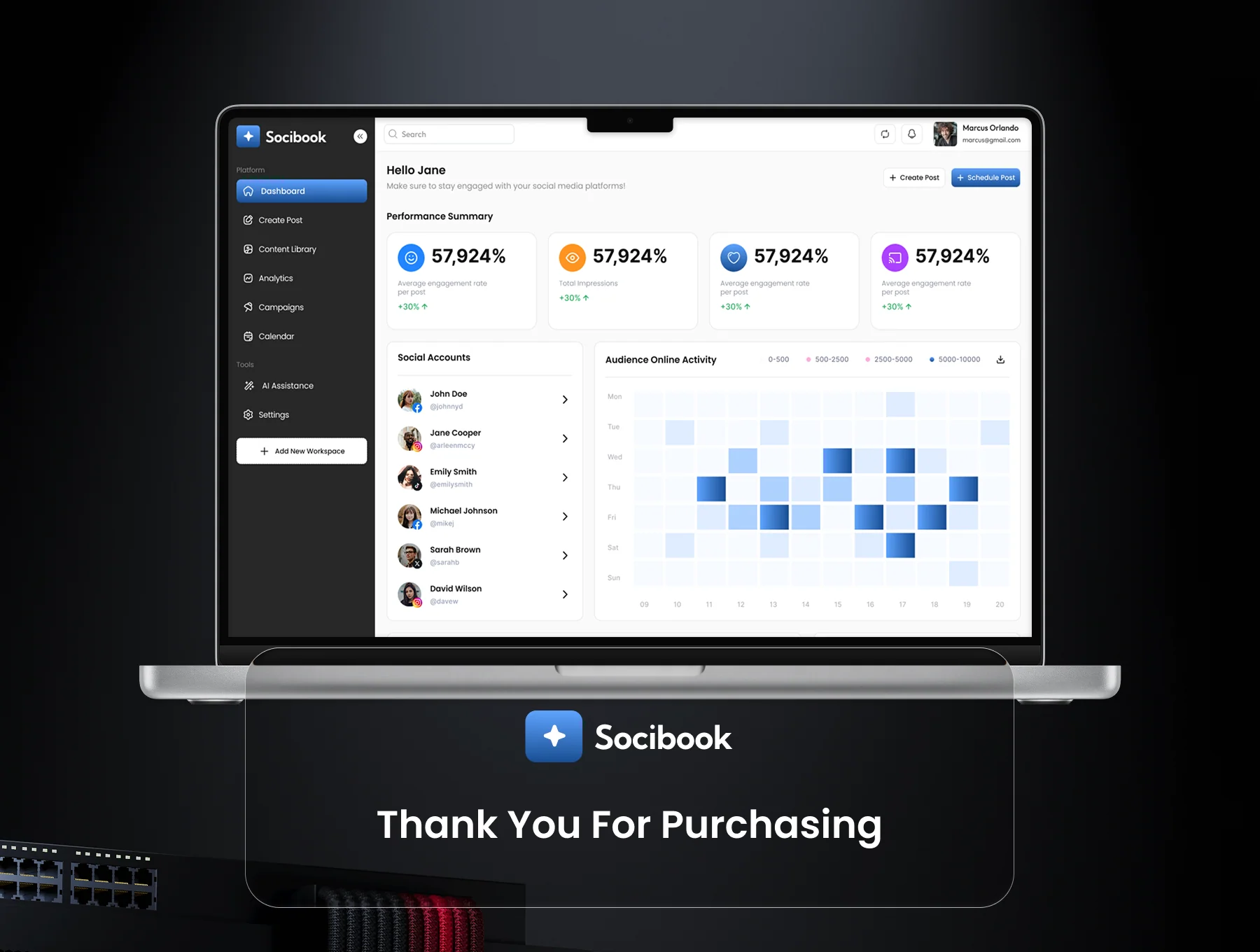 Socibook - Muti Social Media Management Dashboard UI Kit 6