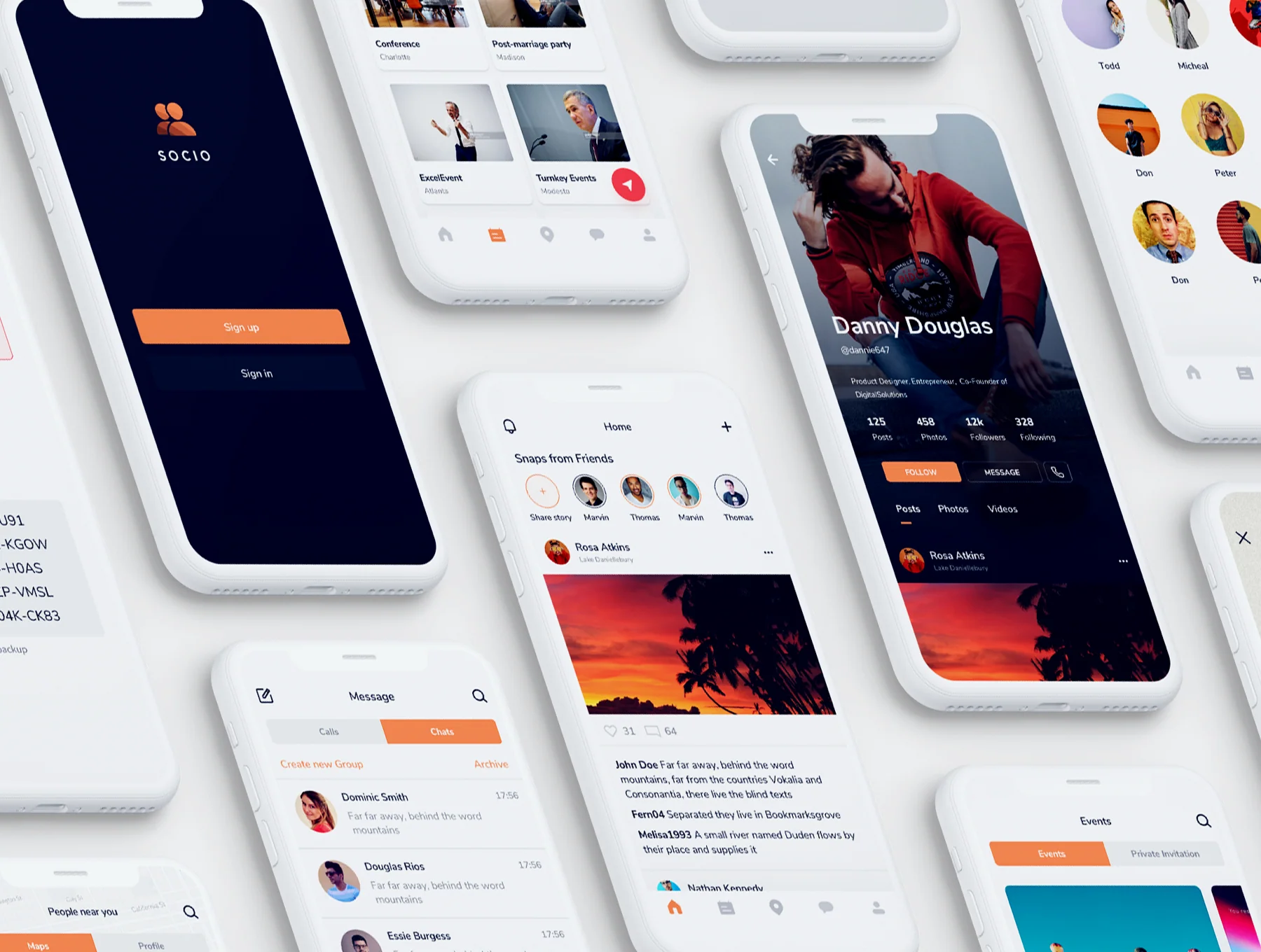 Socio IOS app ui kit 4