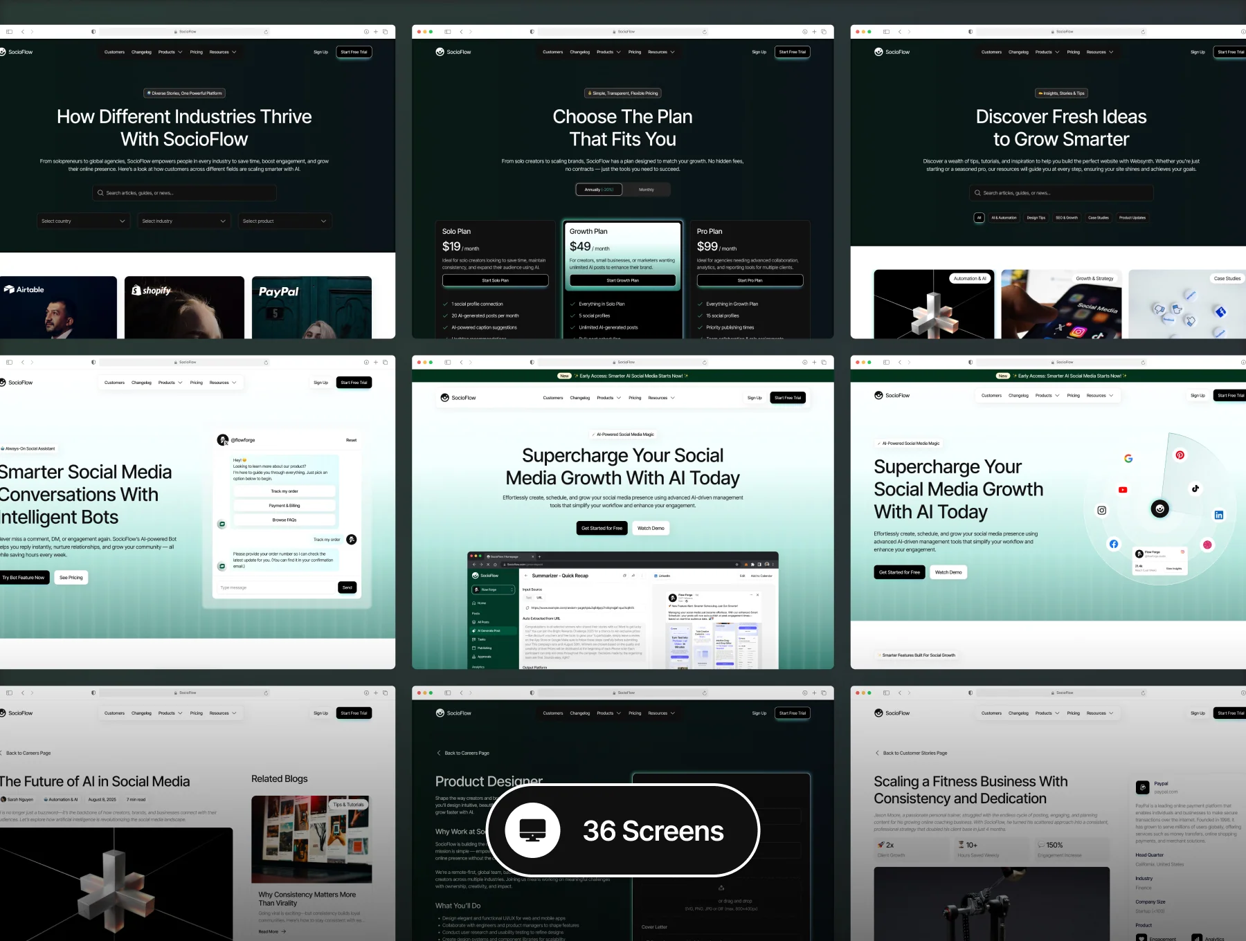 SocioFlow - Social Media Management Website UI Kit 3