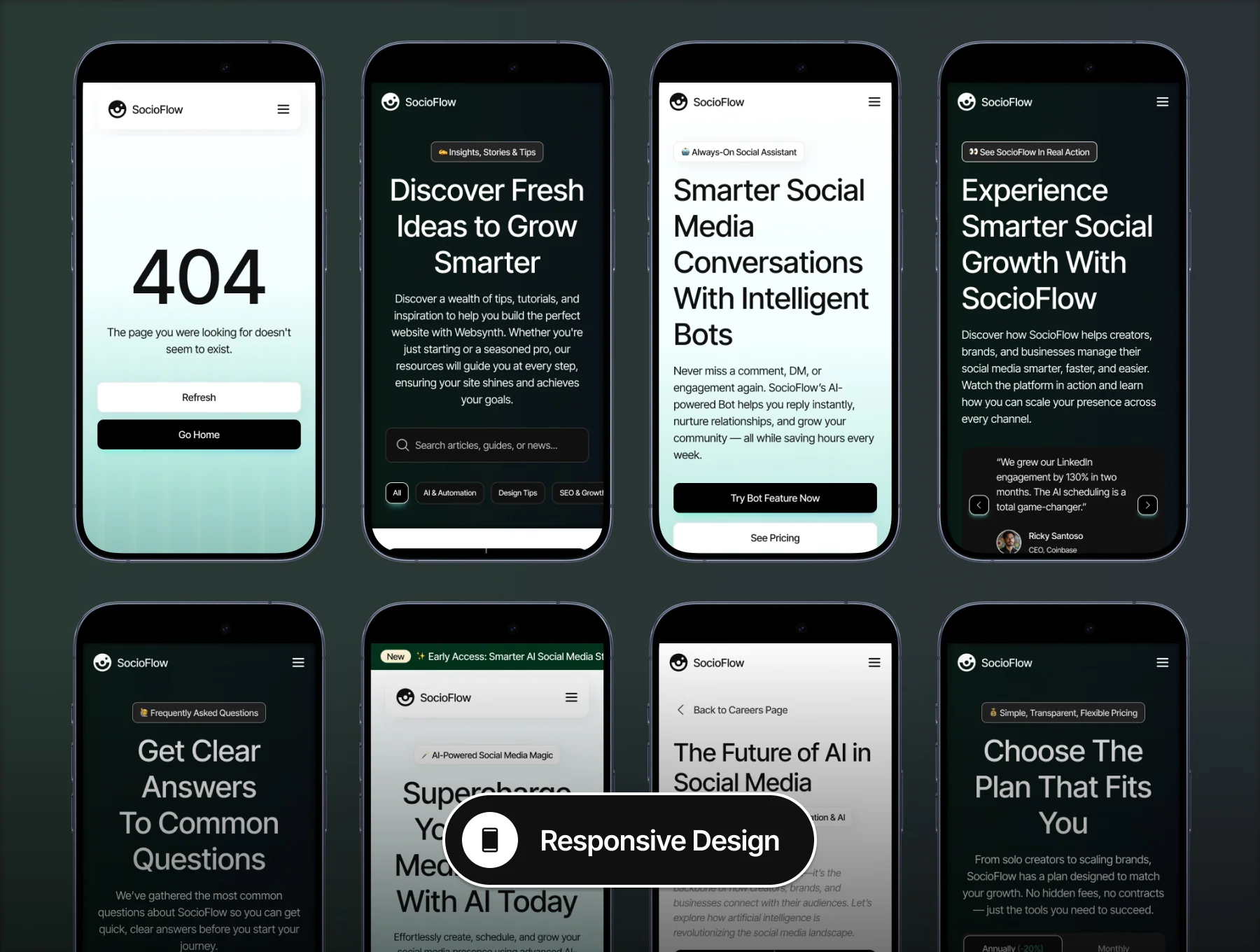 SocioFlow - Social Media Management Website UI Kit 4