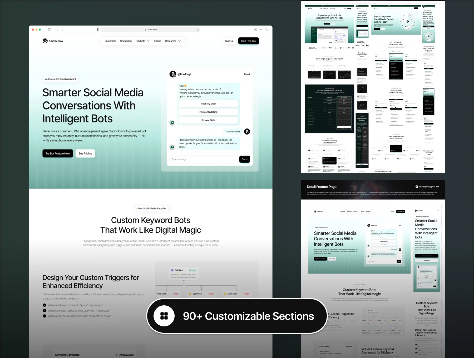 SocioFlow - Social Media Management Website UI Kit 5