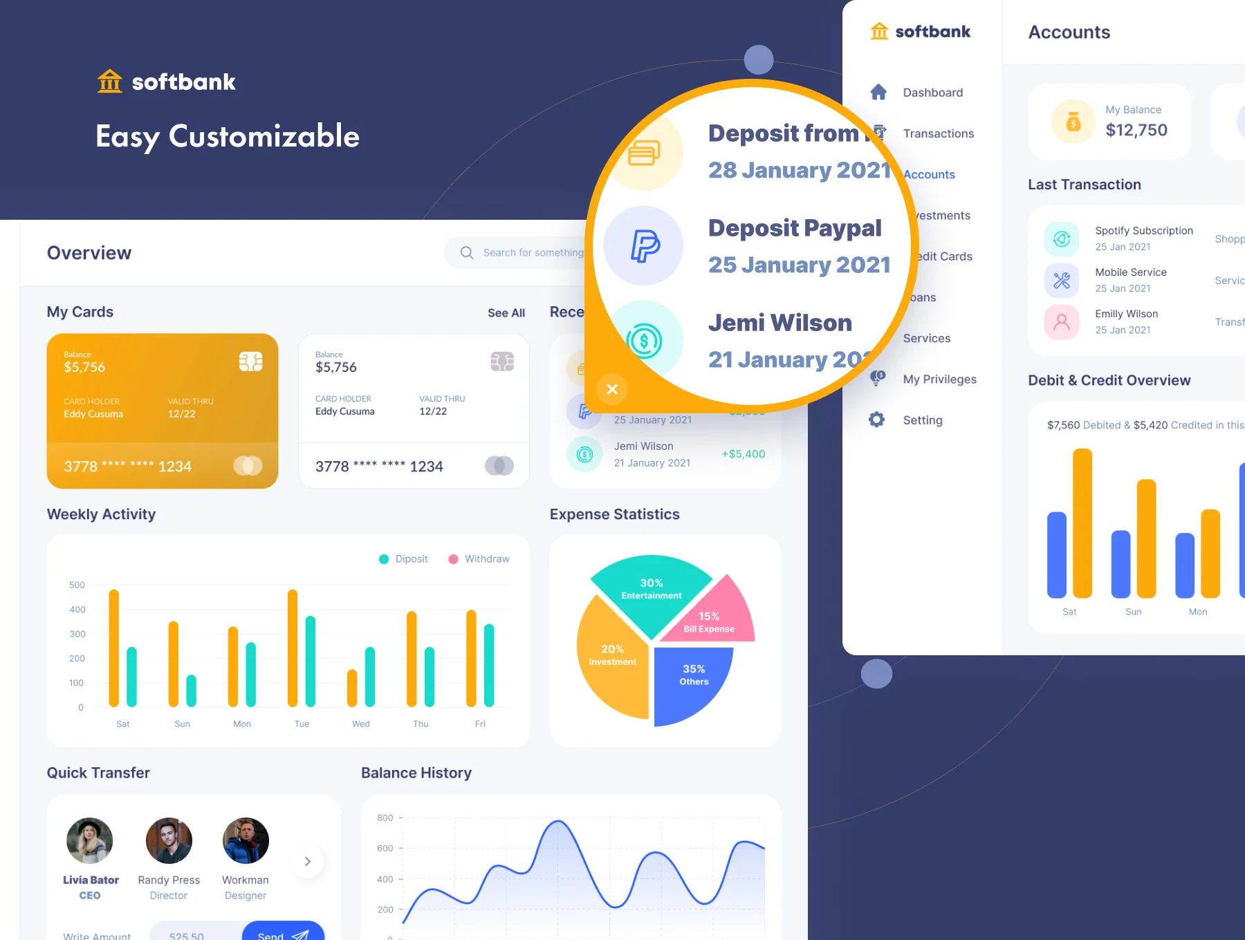 Soft Bank - Banking And Finance Dashboard (Design + Code) 2