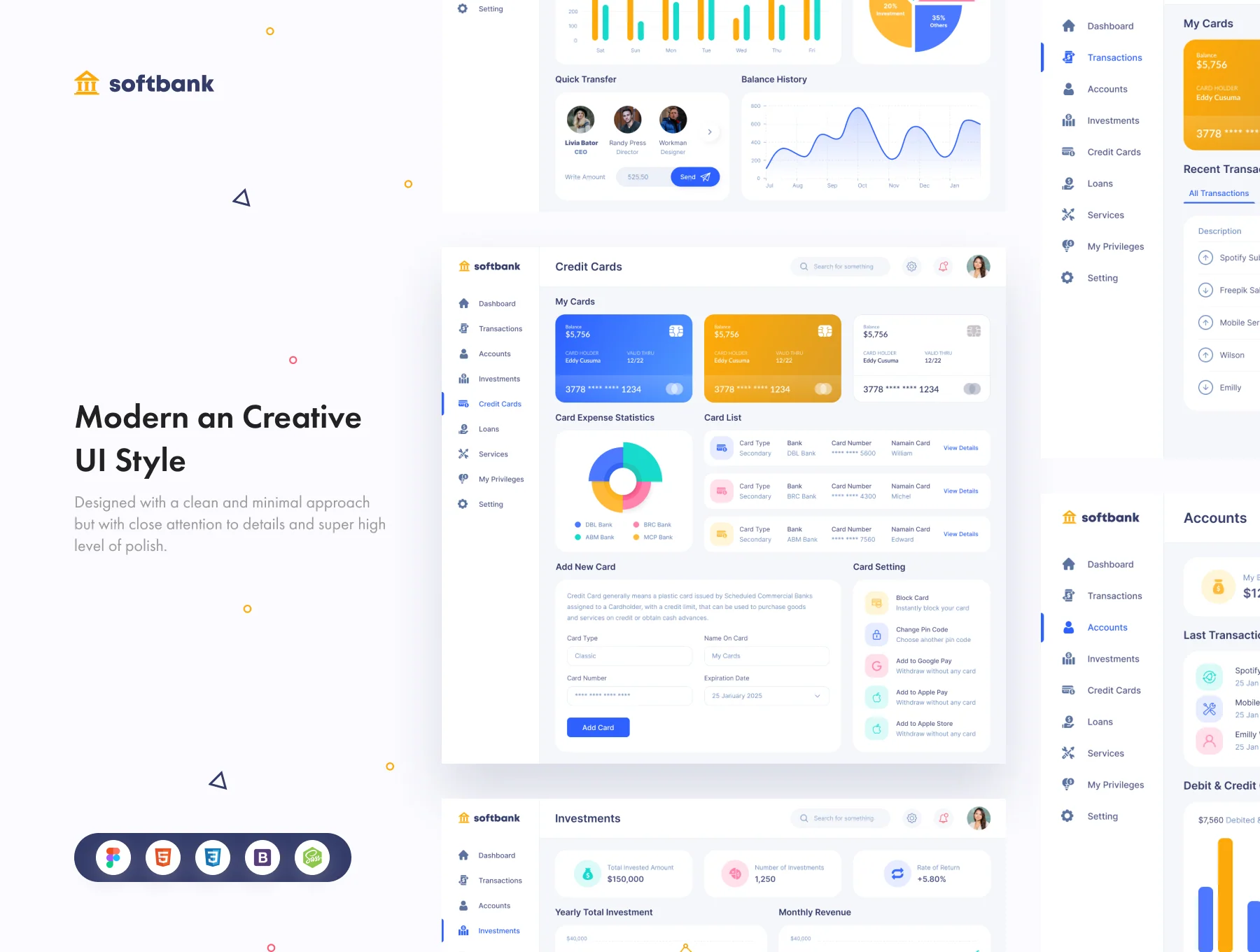 Soft Bank - Banking And Finance Dashboard (Design + Code) 5