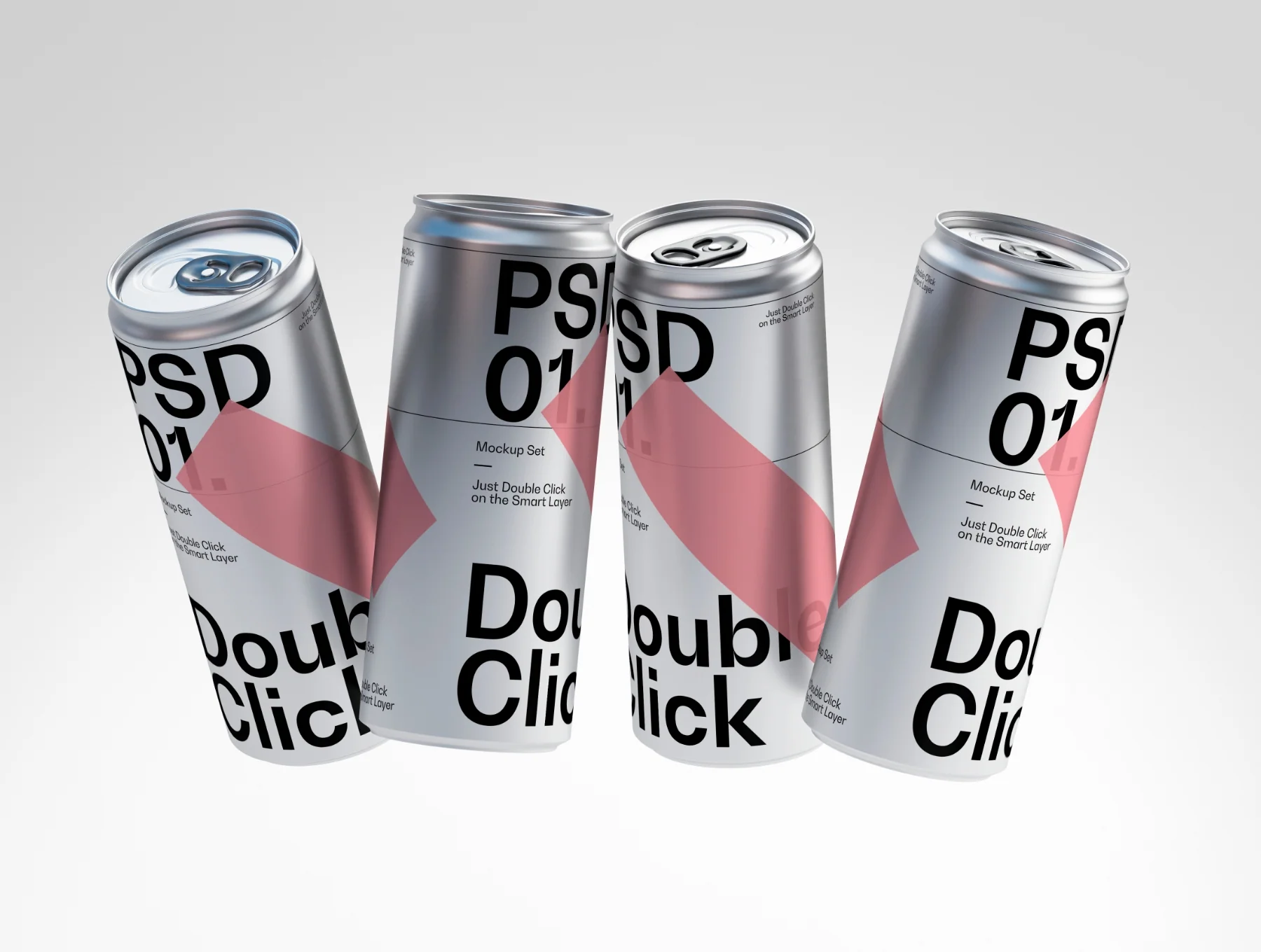 Metallic Soda Can Mockup Set 2