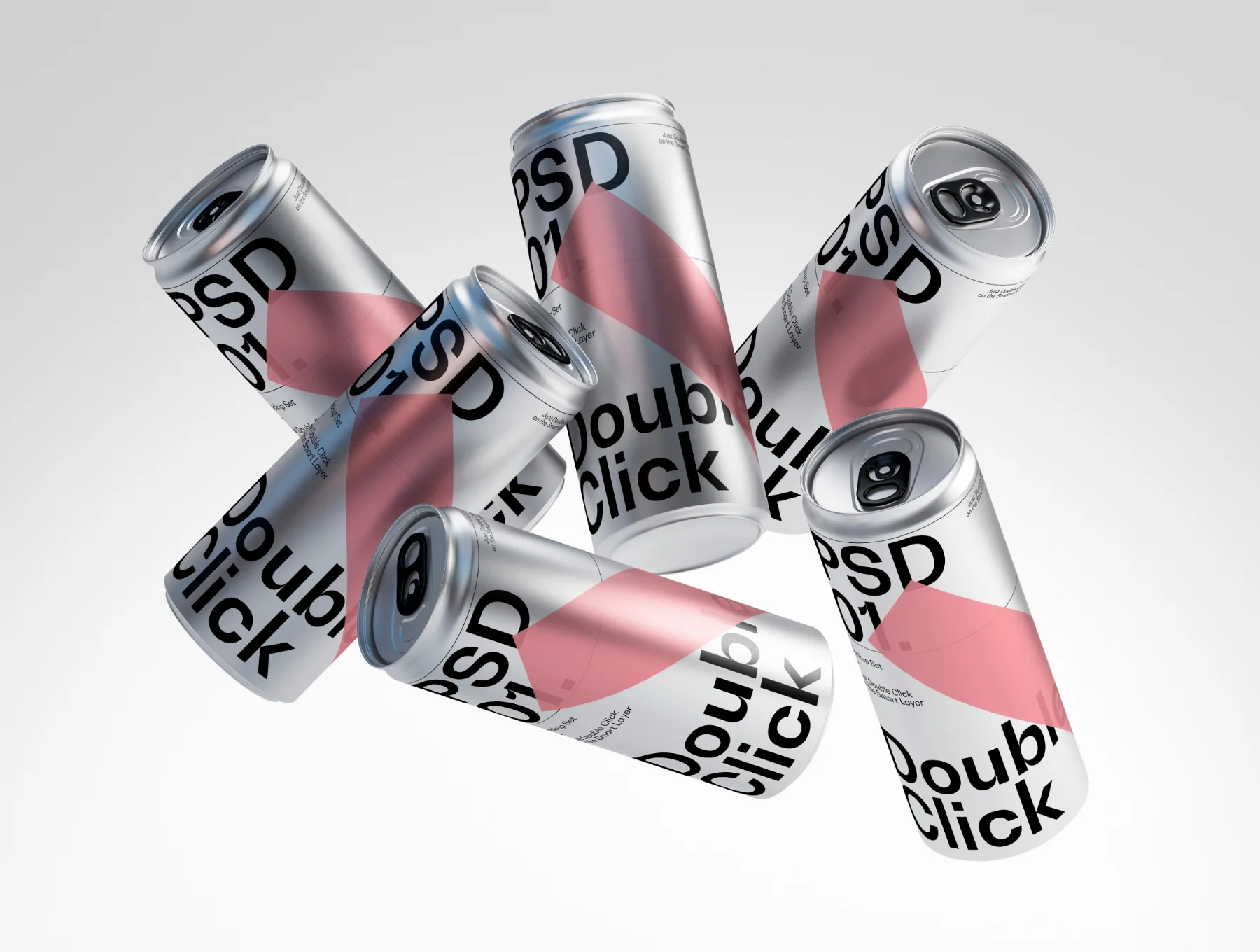 Metallic Soda Can Mockup Set 6