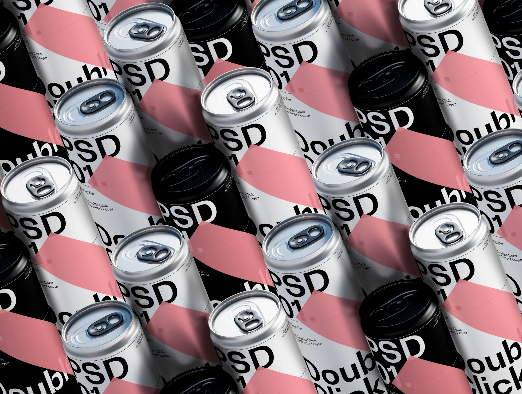 Metallic Soda Can Mockup Set 7