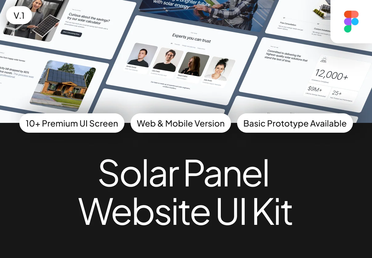 Solar Panel Website UI Kit