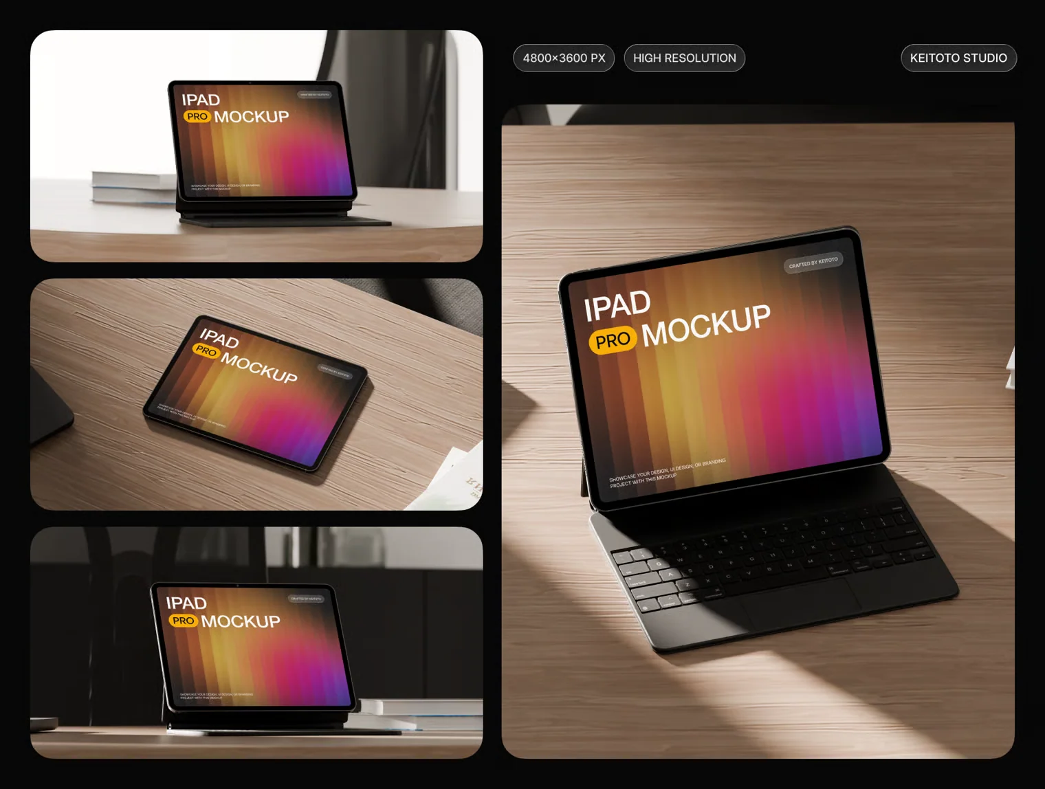 Solara iPad Pro Mockup Premium Workspace PSD Collection 2