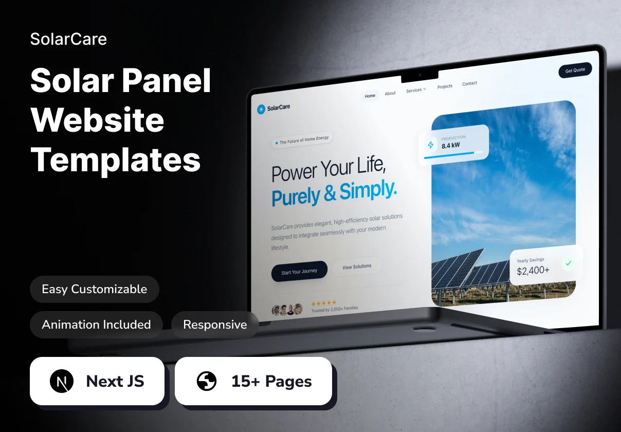 SolarCare - Solar Panel Website Templates