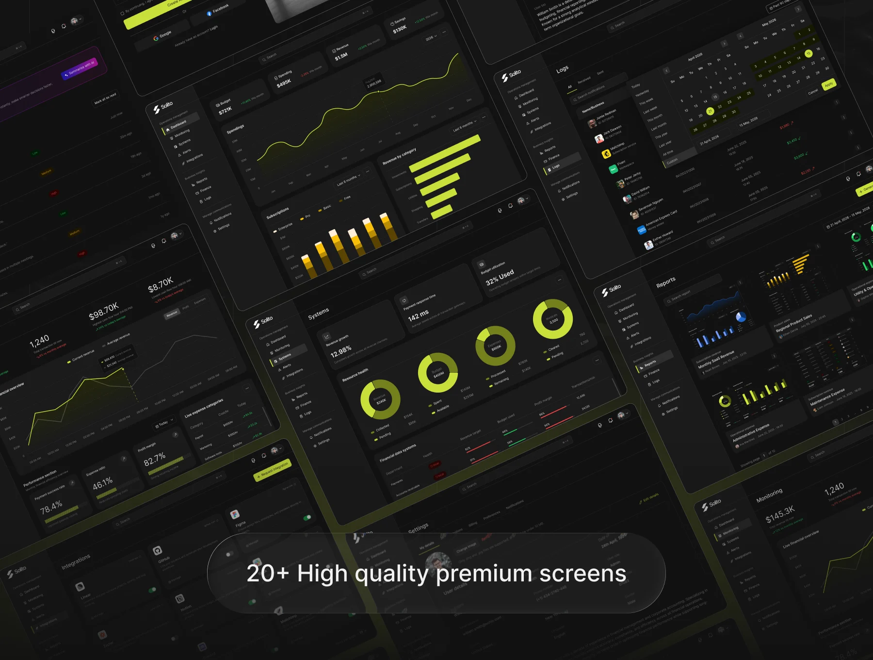 Solito - Finance Dashboard Dark Theme UI Kit 3