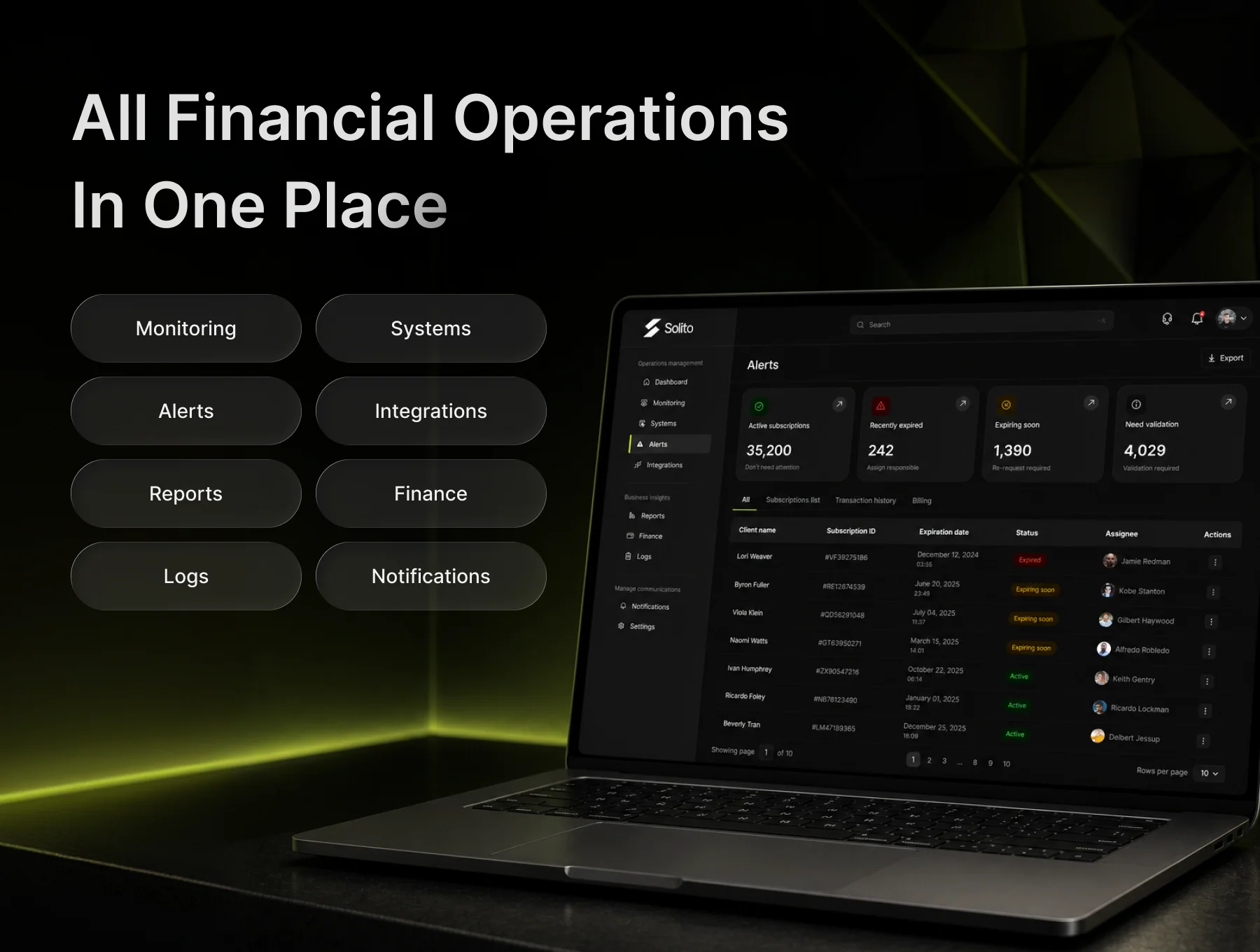 Solito - Finance Dashboard Dark Theme UI Kit 5