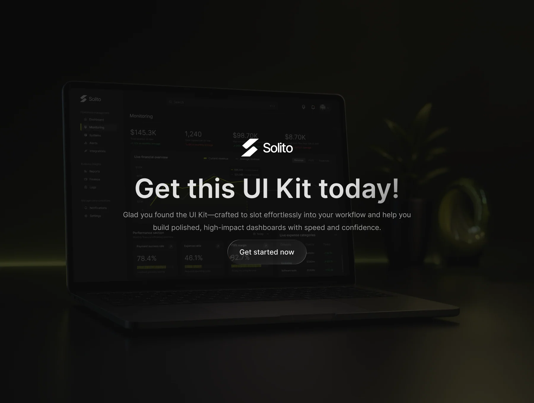 Solito - Finance Dashboard Dark Theme UI Kit 8